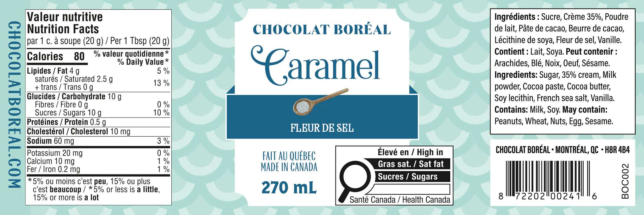 Tartinade caramel fleur de sel - Chocolat Boréal - Tartinade - - La Guilde Culinaire
