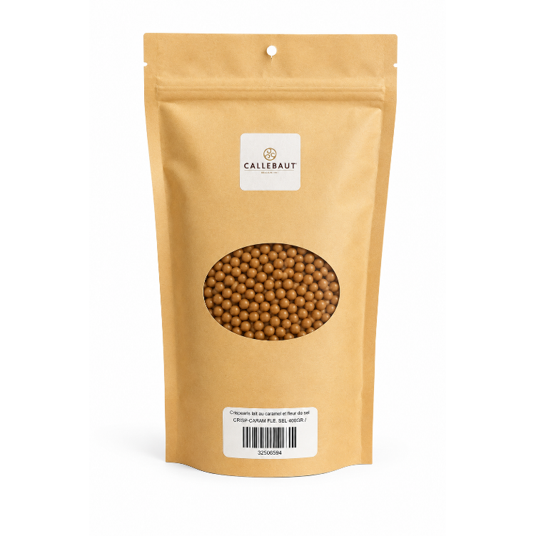 Crispearls lait au caramel et fleur de sel 400GR - Callebaut - Chocolat au lait - CRISP-CARAM FL SEL-400GR - La Guilde Culinaire
