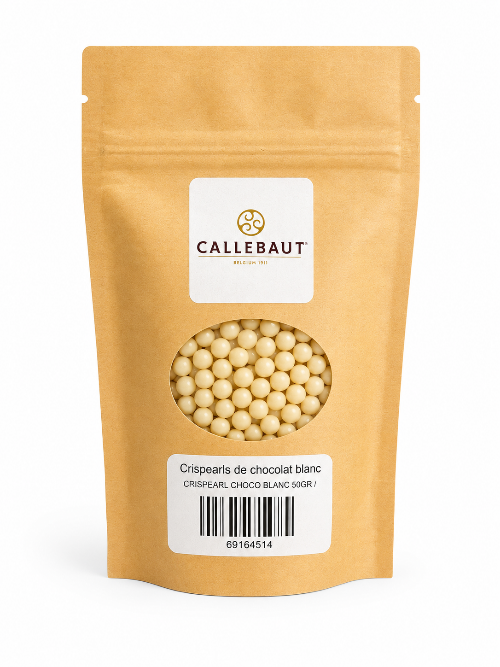 Crispearls de chocolat blanc 50GR - Callebaut - Perle croustillante - CRISPEARL CHOCO BLANC 50GR - La Guilde Culinaire