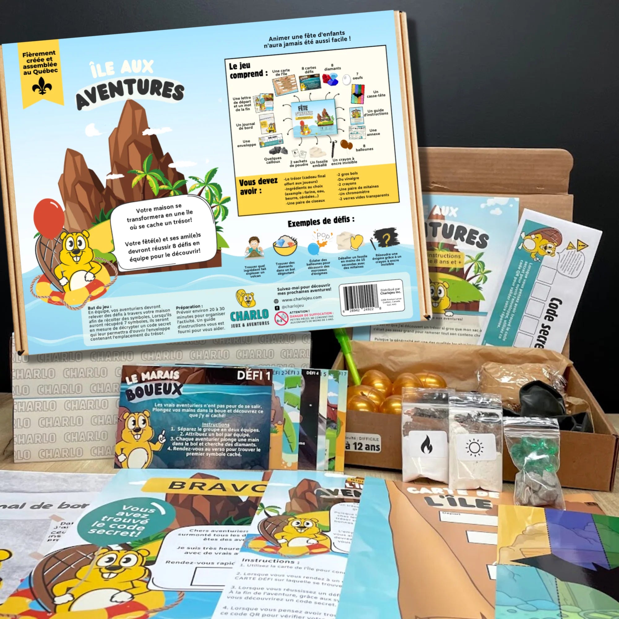 Boîte anniversaire : L'Île aux aventures - Charlo Jeux et Aventures - Boîte anniversaire - - La Guilde Culinaire