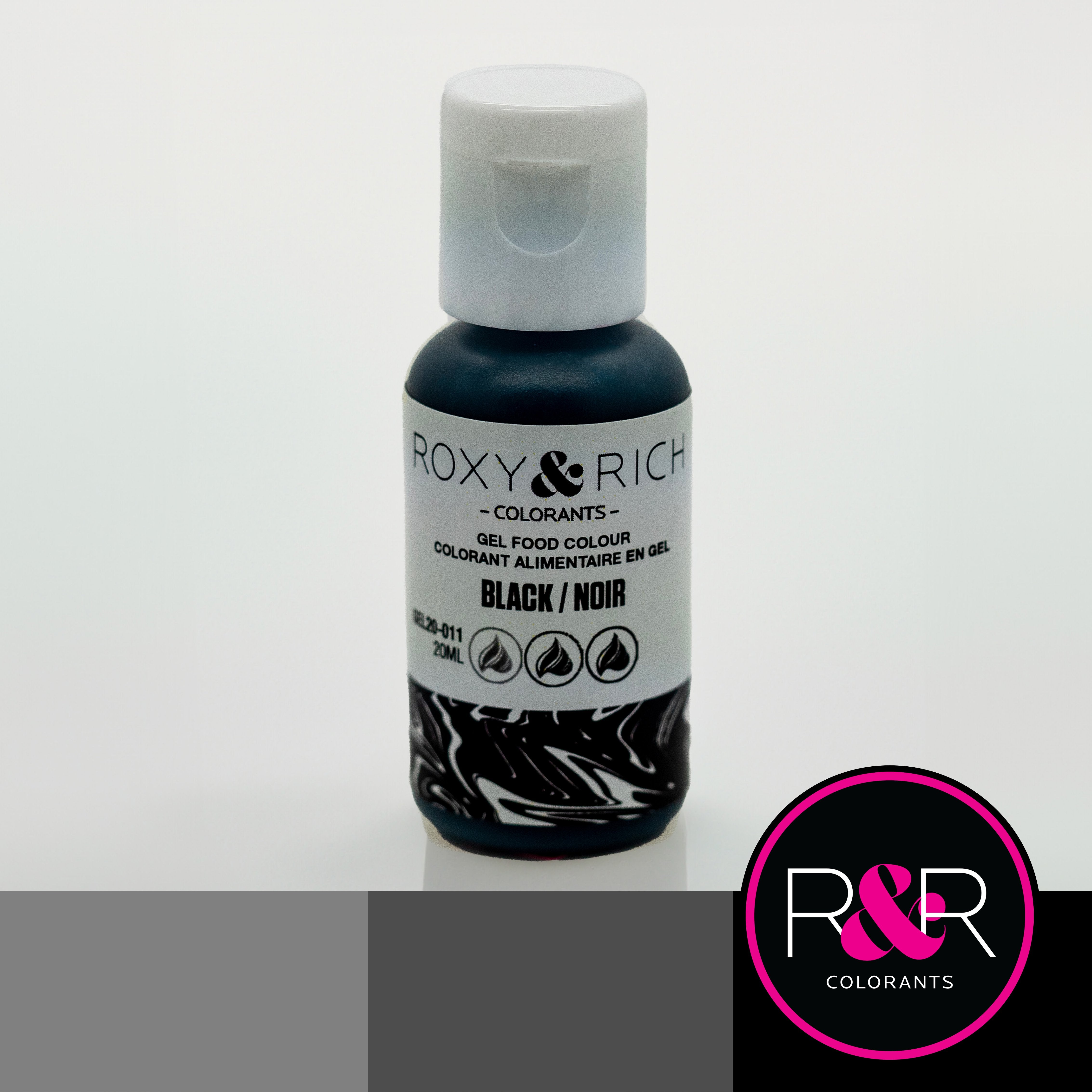 Gel colorant - Noir (20ml)    - Roxy & Rich - Colorant alimentaire - 