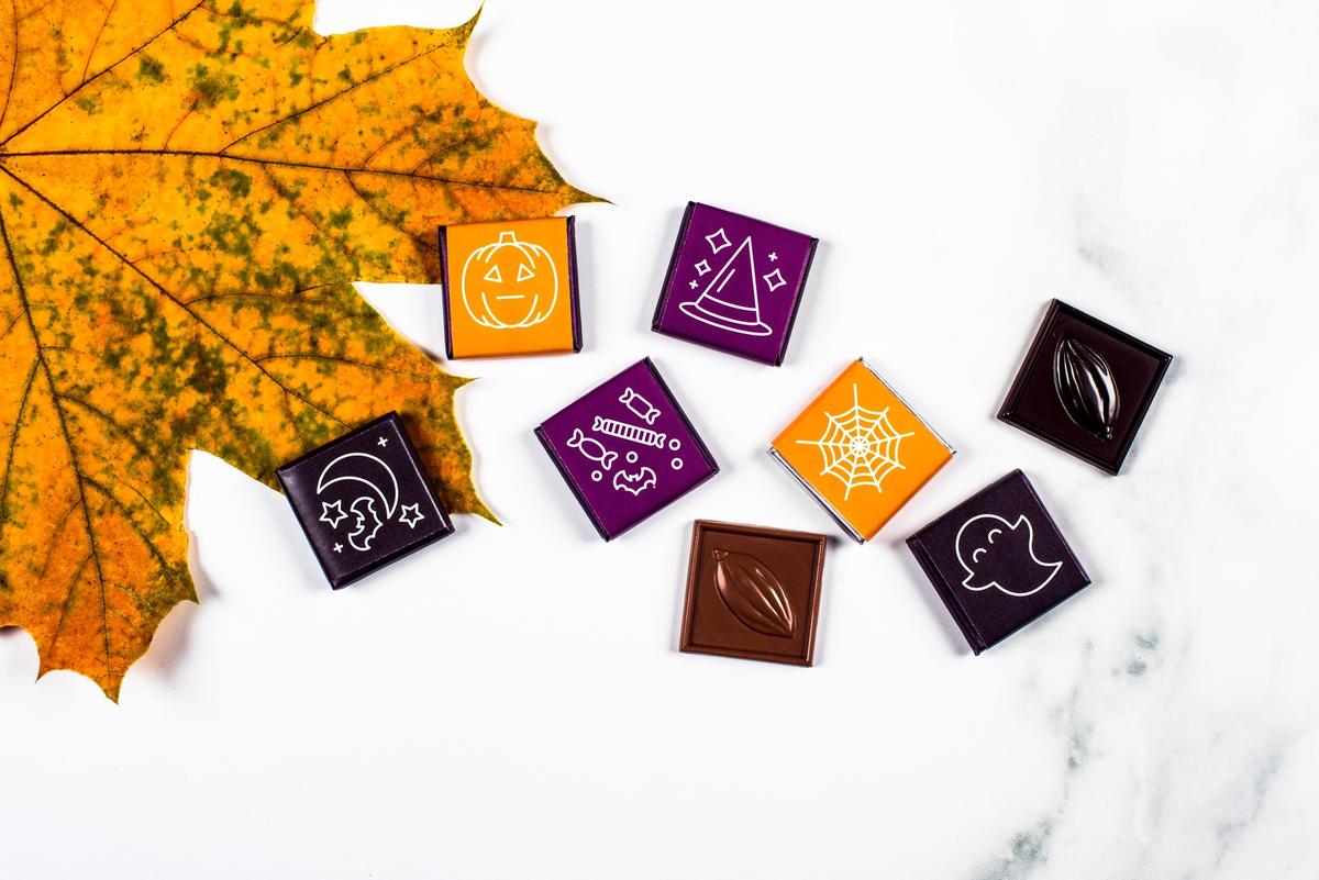 Sachet de 15 carrés de chocolat d'Halloween    - Chocolat Boréal - Chocolat - 
