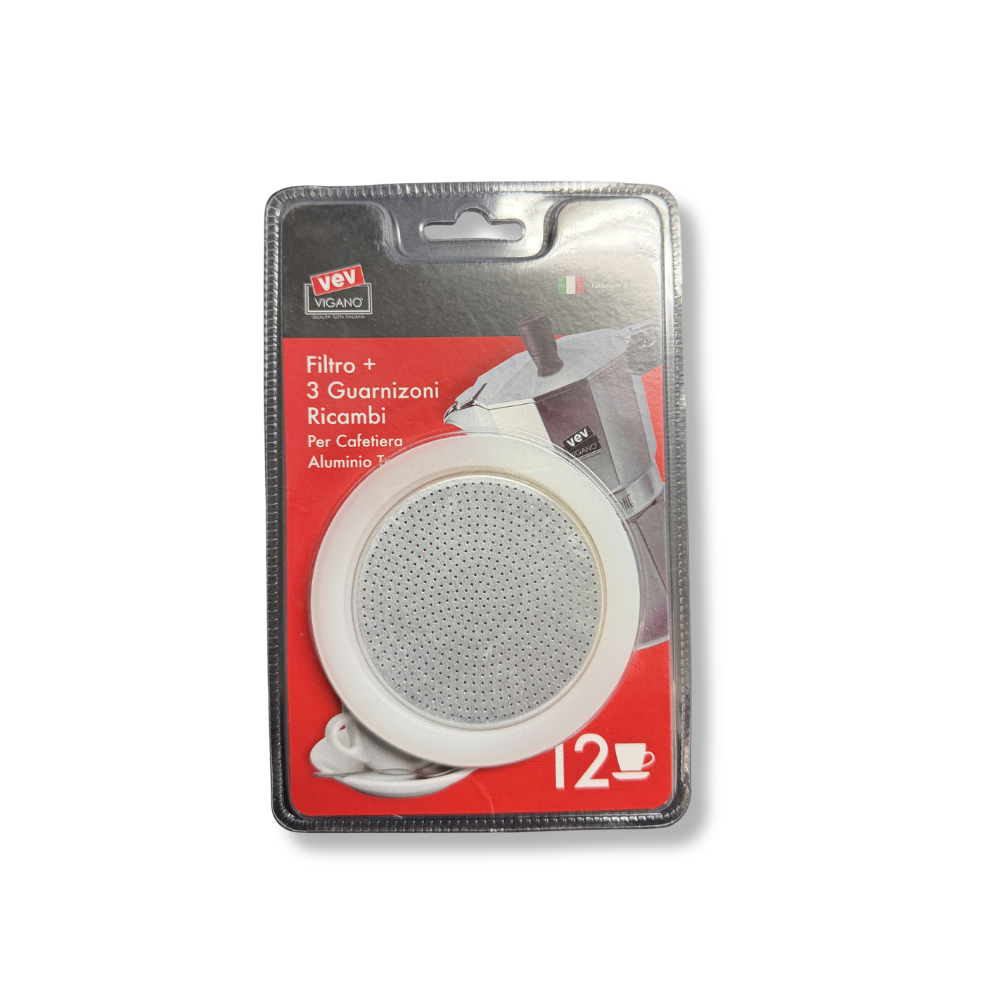 Filtre + 3 joints de rechange pour cafetière Tradizioni 12 tasses - Vev Vigano - Accessoire café - 36212 - La Guilde Culinaire