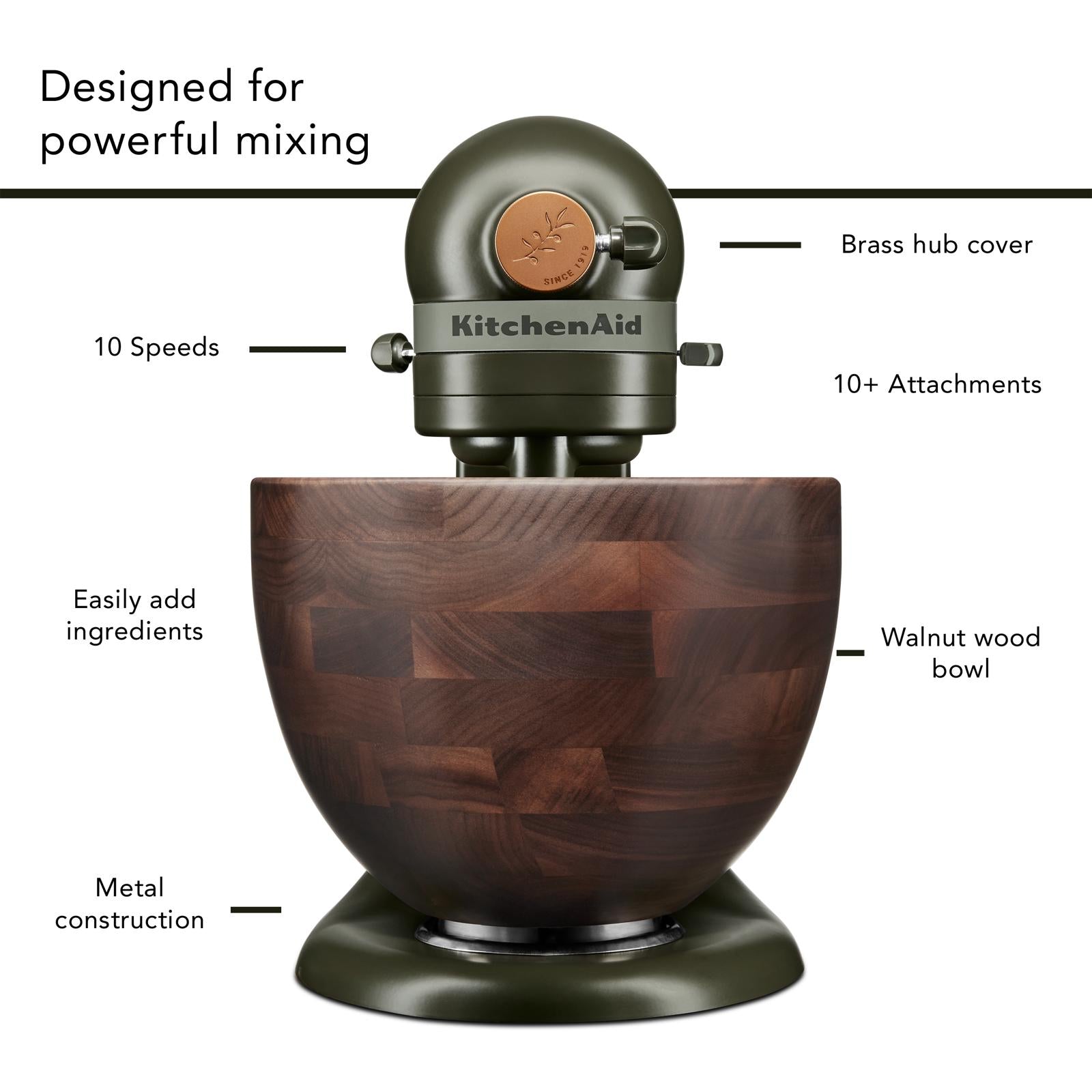 Batteur sur socle à tête inclinable série Design Evergreen, KitchenAid