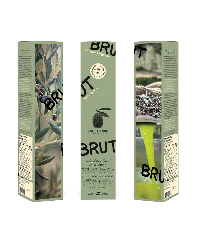 Huile d'Olive Brut extra vierge (première pression à froid) 500ml    - La Belle Excuse - Huile d'olive - 
