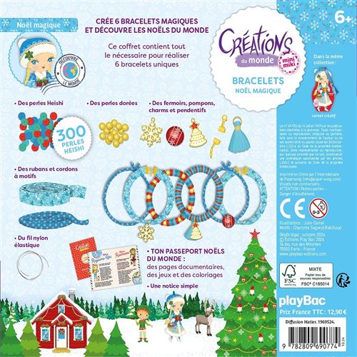 Minimiki - : Minimiki - Bracelets Noël Magique - Créations du monde - PlayBac éditions - Coffret créatif - - La Guilde Culinaire