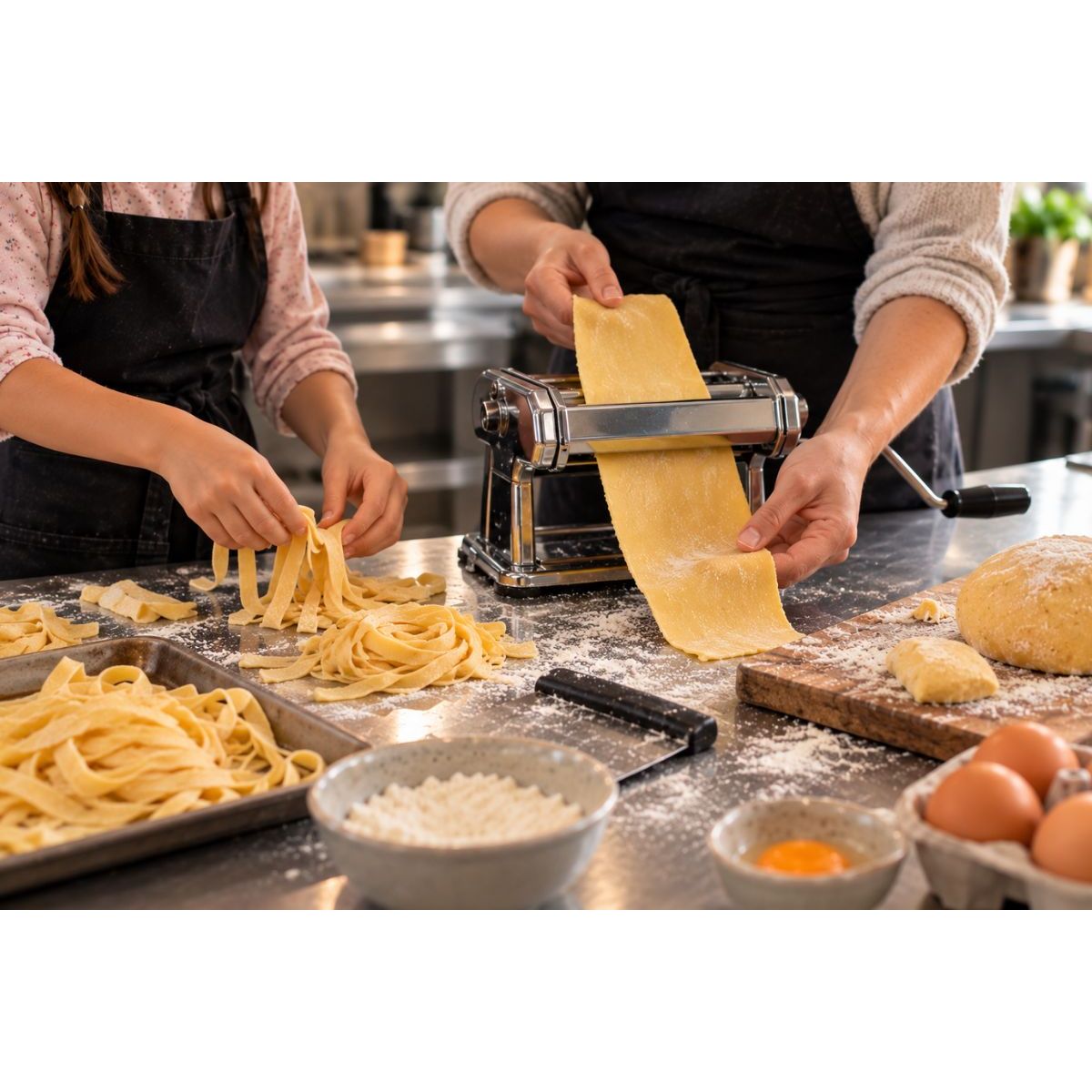 PARENT-ENFANT : CUISINE ITALIENNE - RÉALISER DES PÂTES FRAÎCHES MAISON - La Guilde Culinaire - Cours - Cours de cuisine - - La Guilde Culinaire