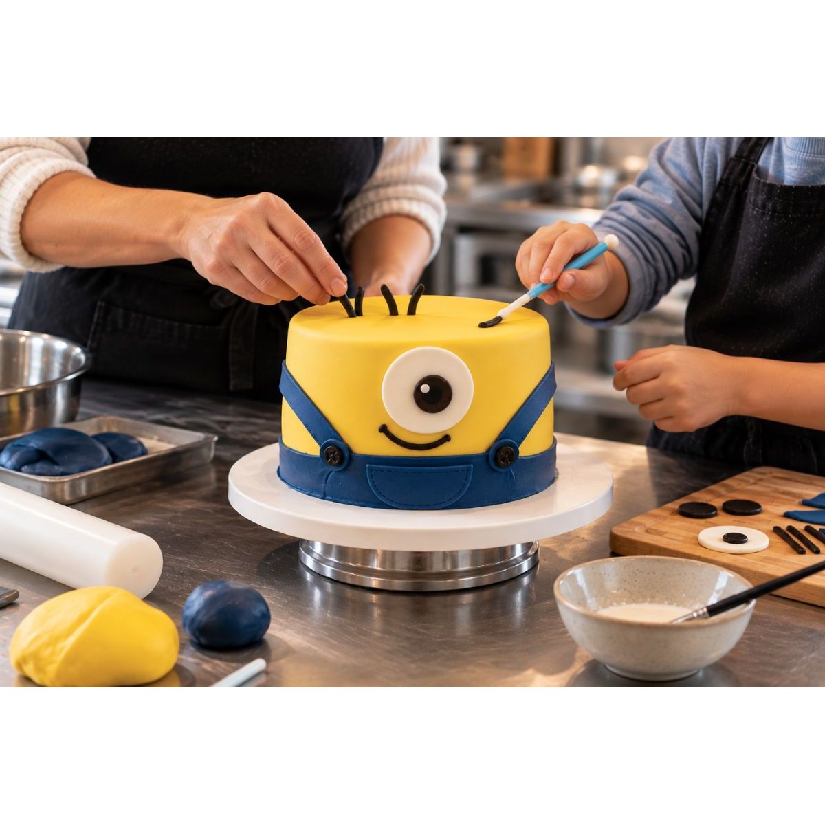 PARENT-ENFANT : DÉCORATION DE GÂTEAUX "LE MINION" - La Guilde Culinaire - Cours - Cours de cuisine - - La Guilde Culinaire