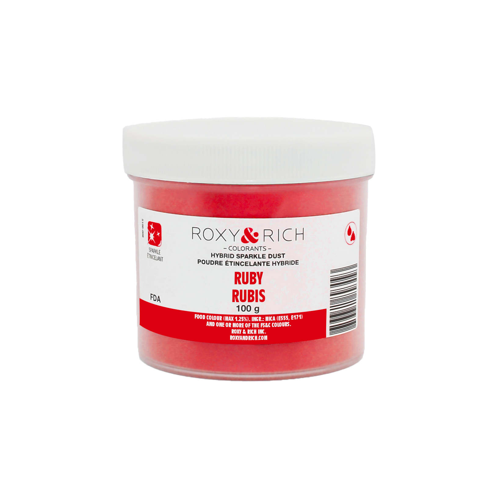 Poudre étincelante hybride Rubis 100g - Roxy & Rich - Poudre étincelante - S100-032 - La Guilde Culinaire