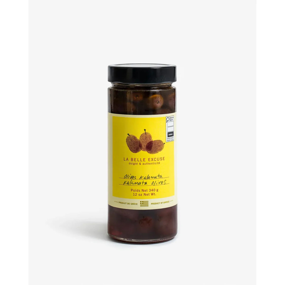 Olives Kalamata 340g - La Belle Excuse - Confit - LBE-OK340 - La Guilde Culinaire