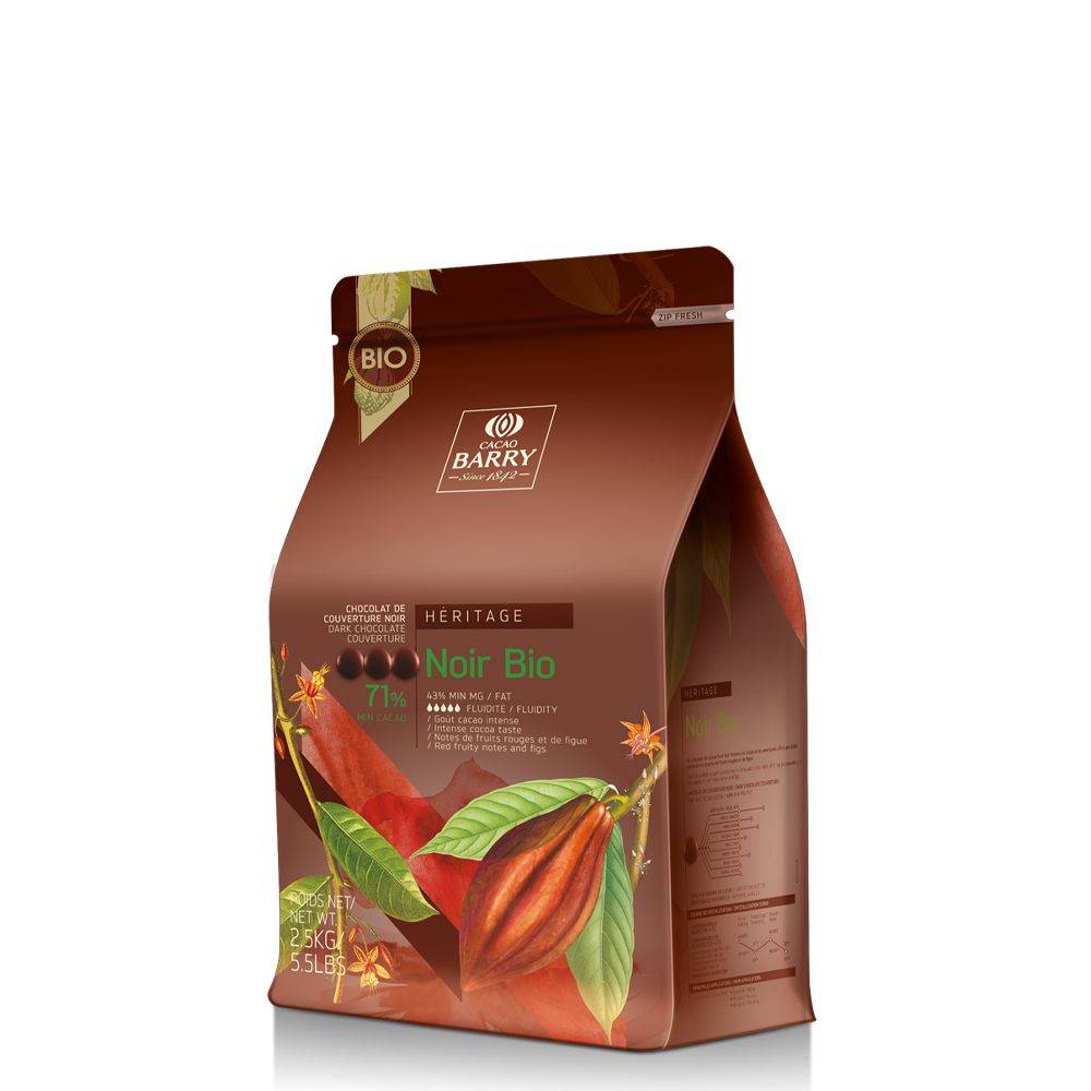 Chocolat Noir Bio 71% 2.5kg - Cacao Barry - Chocolat noir - CHD-O71NF-CA-U75 - La Guilde Culinaire