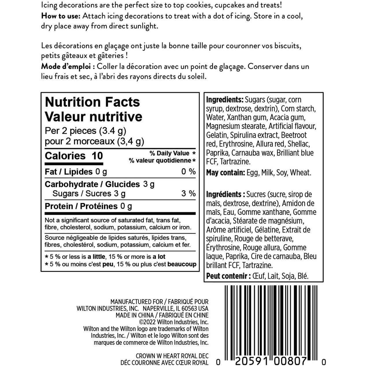 Décorations en glaçage royal - Cœurs, 12 pièces - Wilton - Décors sucrés - - La Guilde Culinaire