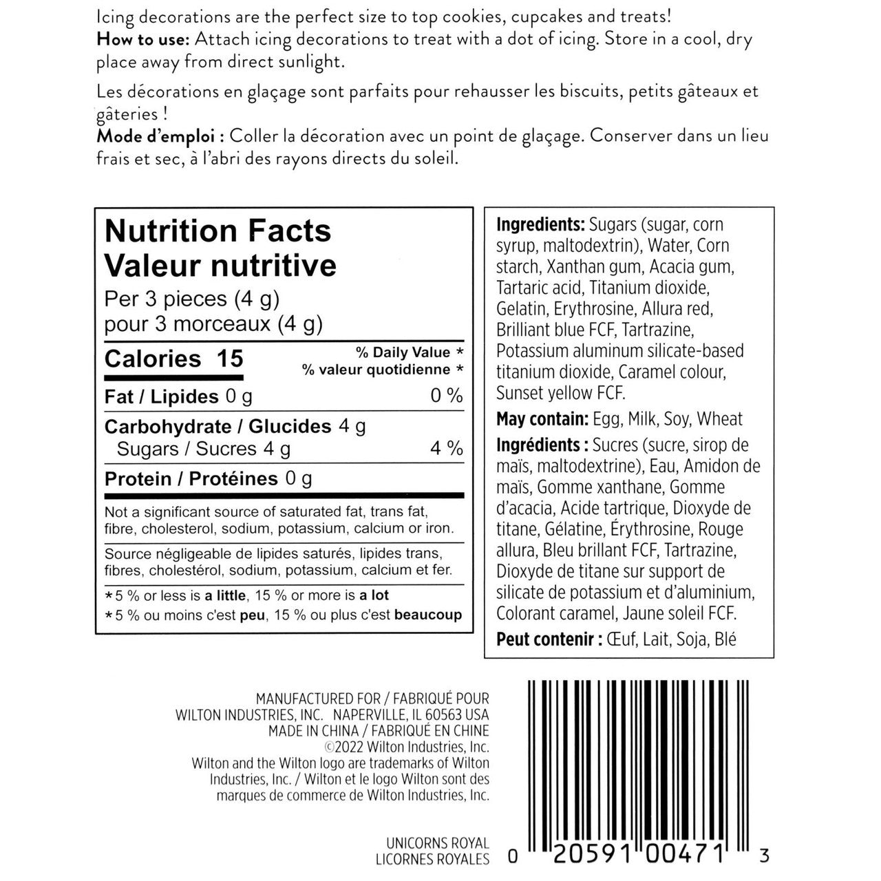 Décorations magiques en glaçage royal Licorne, 12 pièces - Wilton - Décors sucrés - - La Guilde Culinaire