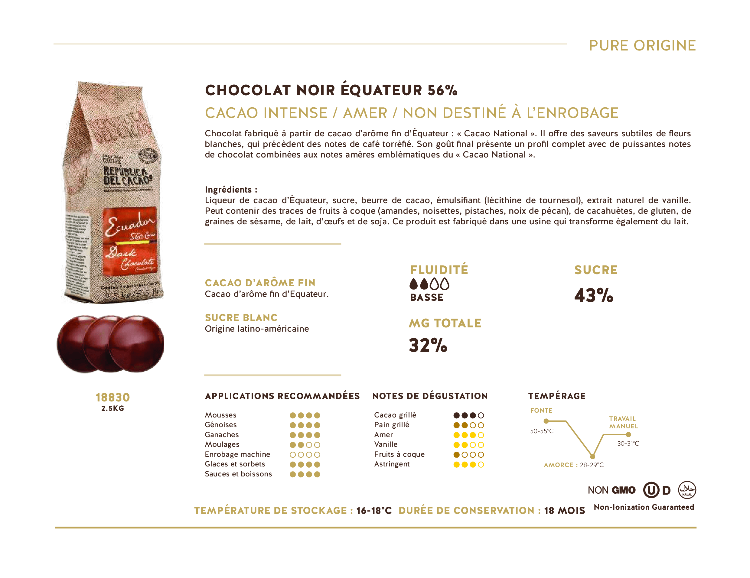 Chocolat Noir Équateur 56% - Republica Del Cacao - Chocolat - - La Guilde Culinaire