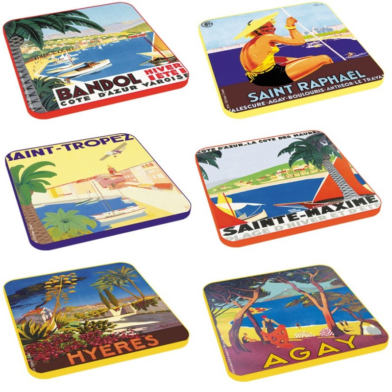 6 dessous de verres Thème Côte varoise - Editions Clouet - Dessous de verre - - La Guilde Culinaire