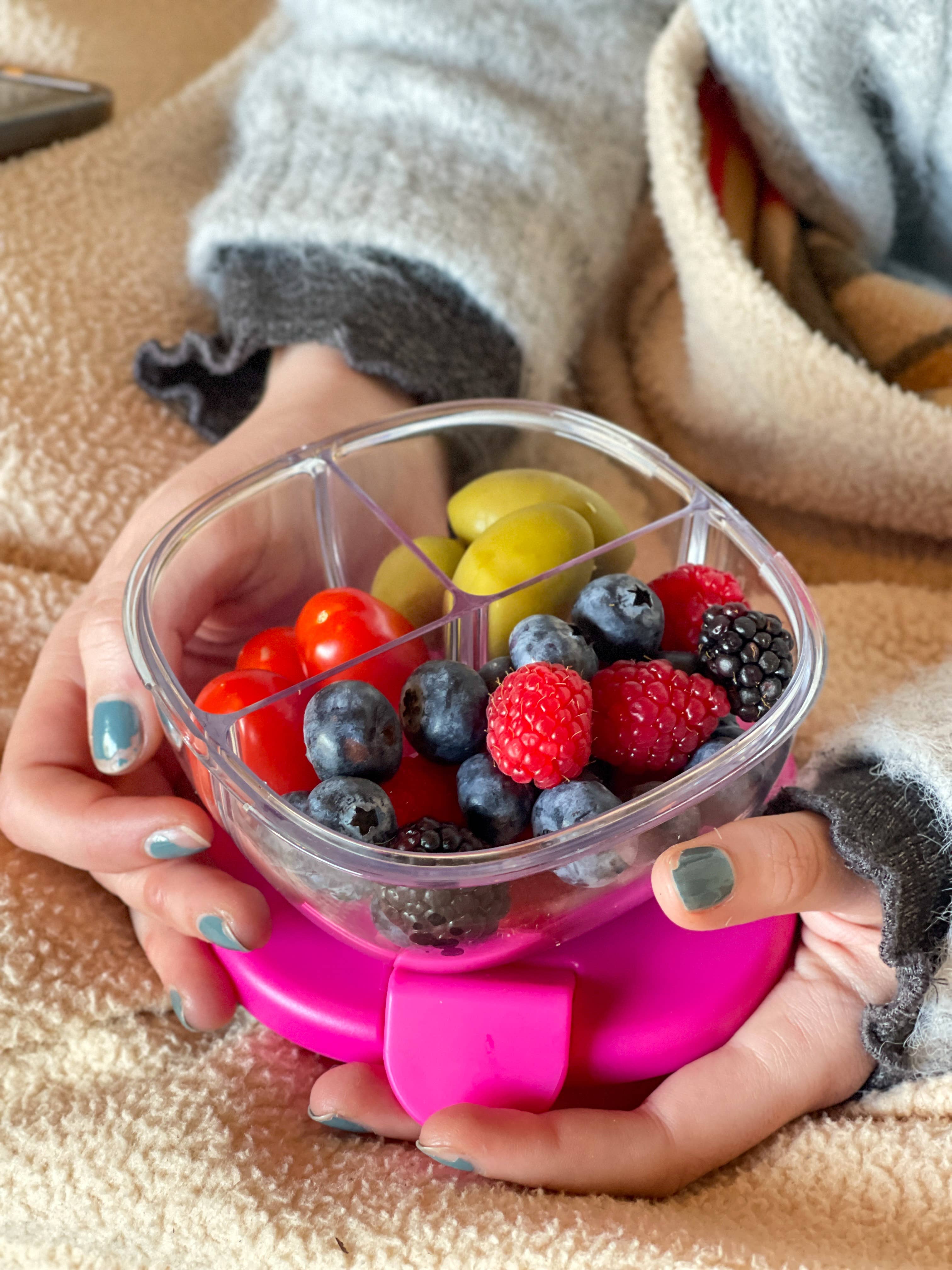 Bol à collation étanche avec 3 compartiments - Framboise rose - Yumbox - Boîte à repas - - La Guilde Culinaire