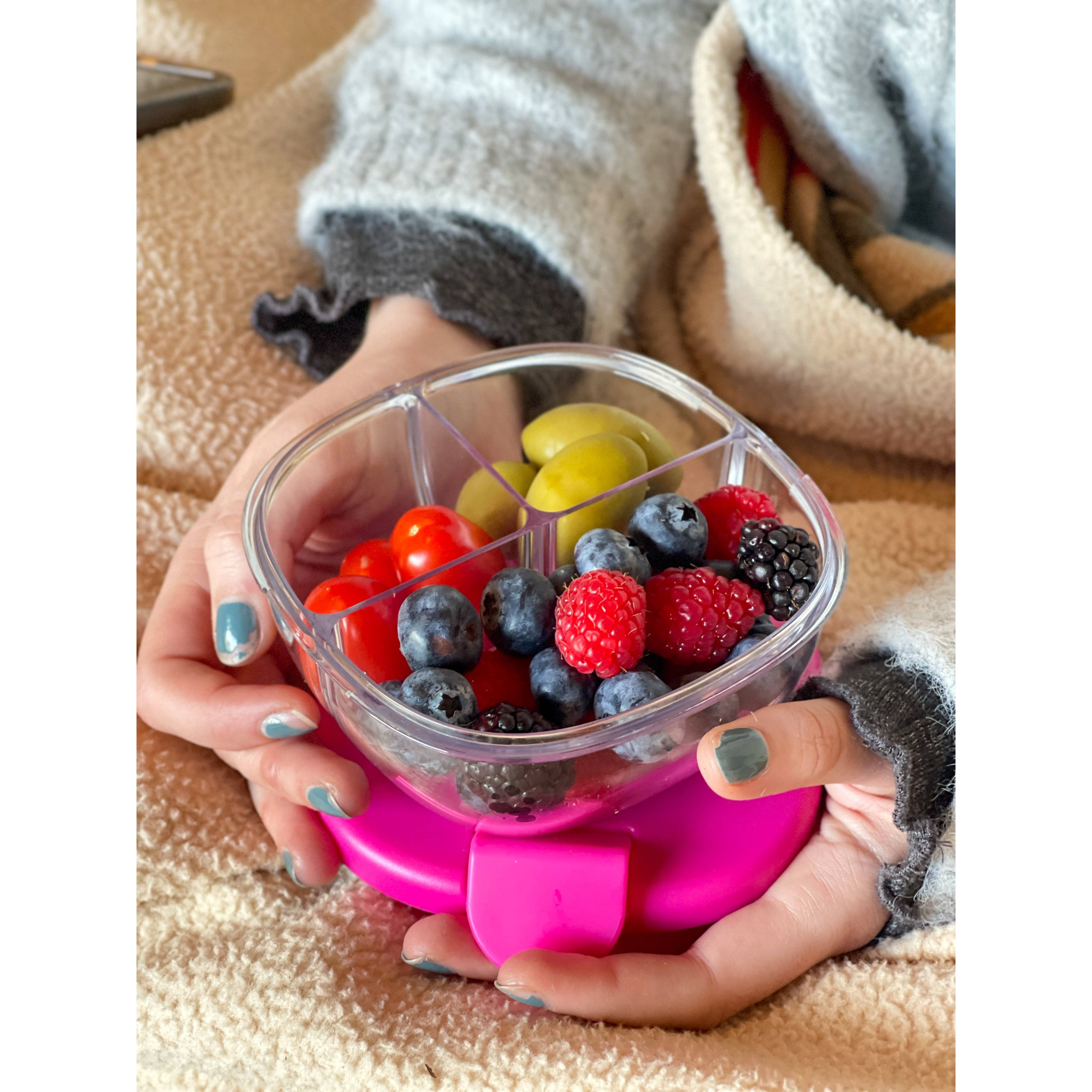 Bol à collation étanche avec 3 compartiments - Framboise rose - Yumbox - Boîte à repas - - La Guilde Culinaire