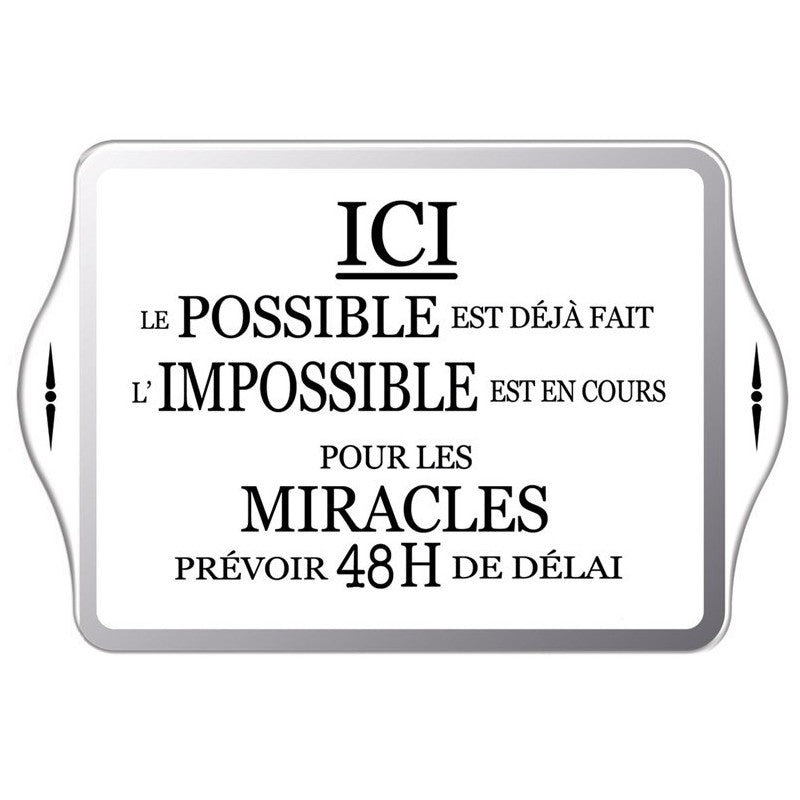 Petit plateau métal Vide-poches, Ici le possible est déjà fait - Éditions Clouet - Editions Clouet - Plateau de service - - La Guilde Culinaire