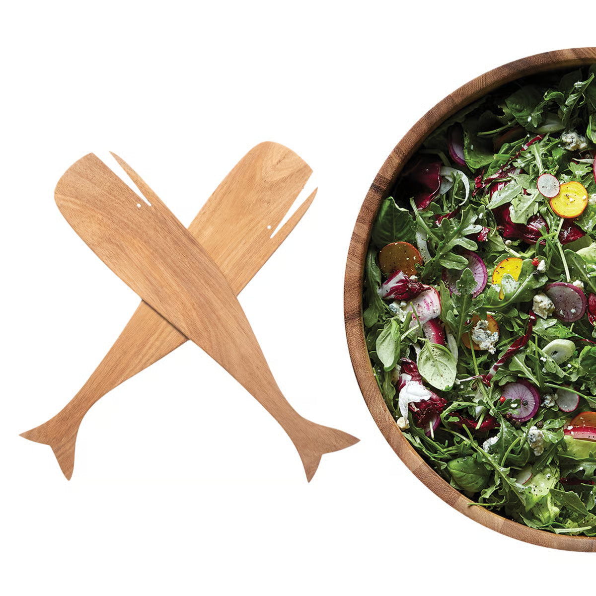 Couverts à salade en bois d'acacia gourmet - Fox Run - Couvert à salade - - La Guilde Culinaire