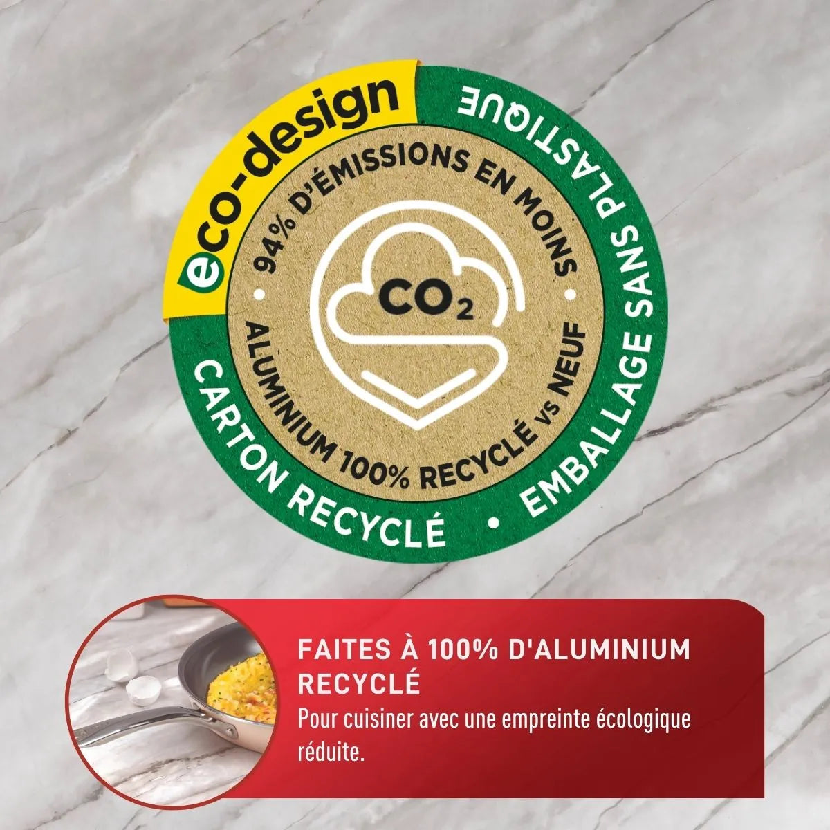 Batterie de cuisine antiadhésive en céramique 10 pièces T-fal Excellence - T-fal - Batterie de cuisine - - La Guilde Culinaire