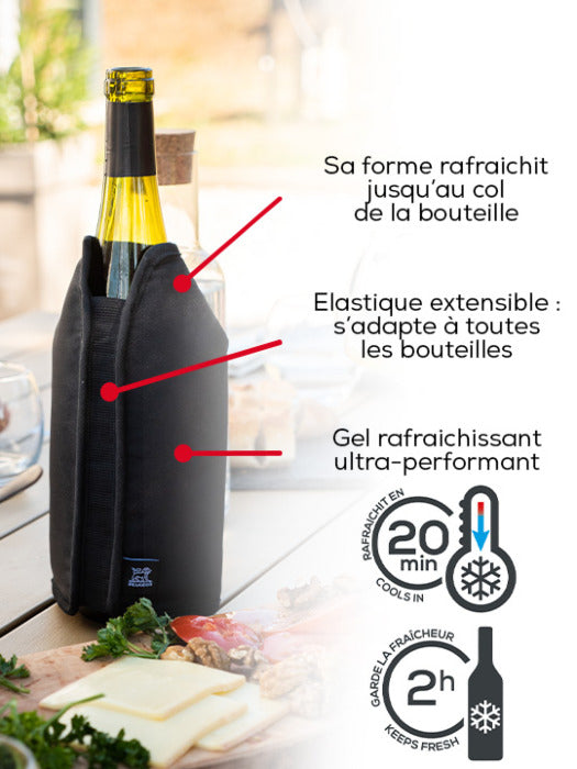 Rafraîchisseur extensible Vins & Champagnes, noir, 23 cm - Peugeot