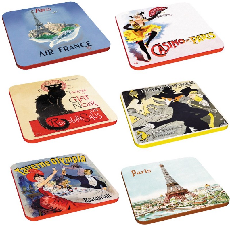 6 dessous de verres Thème Paris - Editions Clouet - Dessous de verre - - La Guilde Culinaire