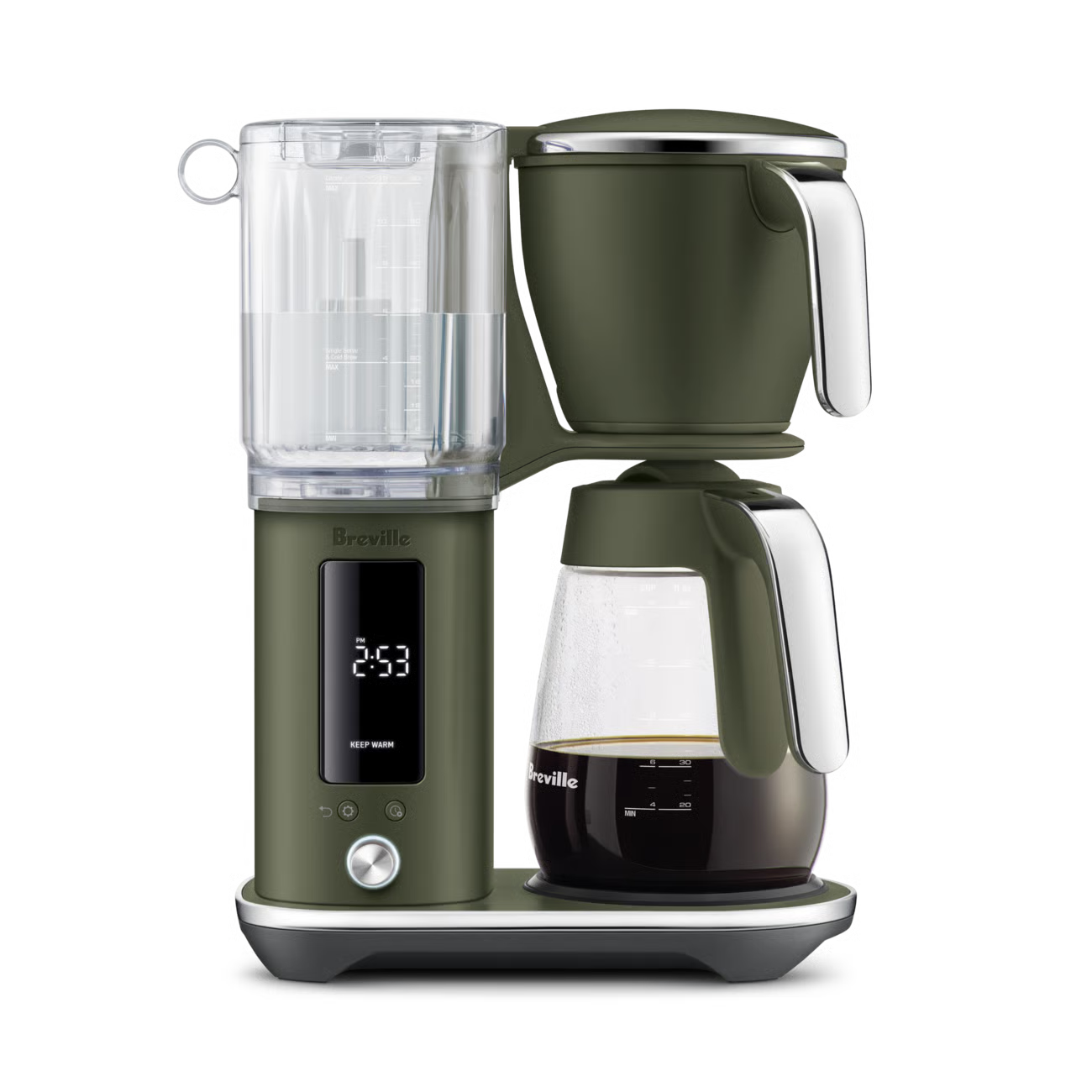 Machine à Café filtre The Luxe Brewer Glass Tapenade d’olive - Breville - Cafetière à filtre - BDC415OLT1BNA1 - La Guilde Culinaire