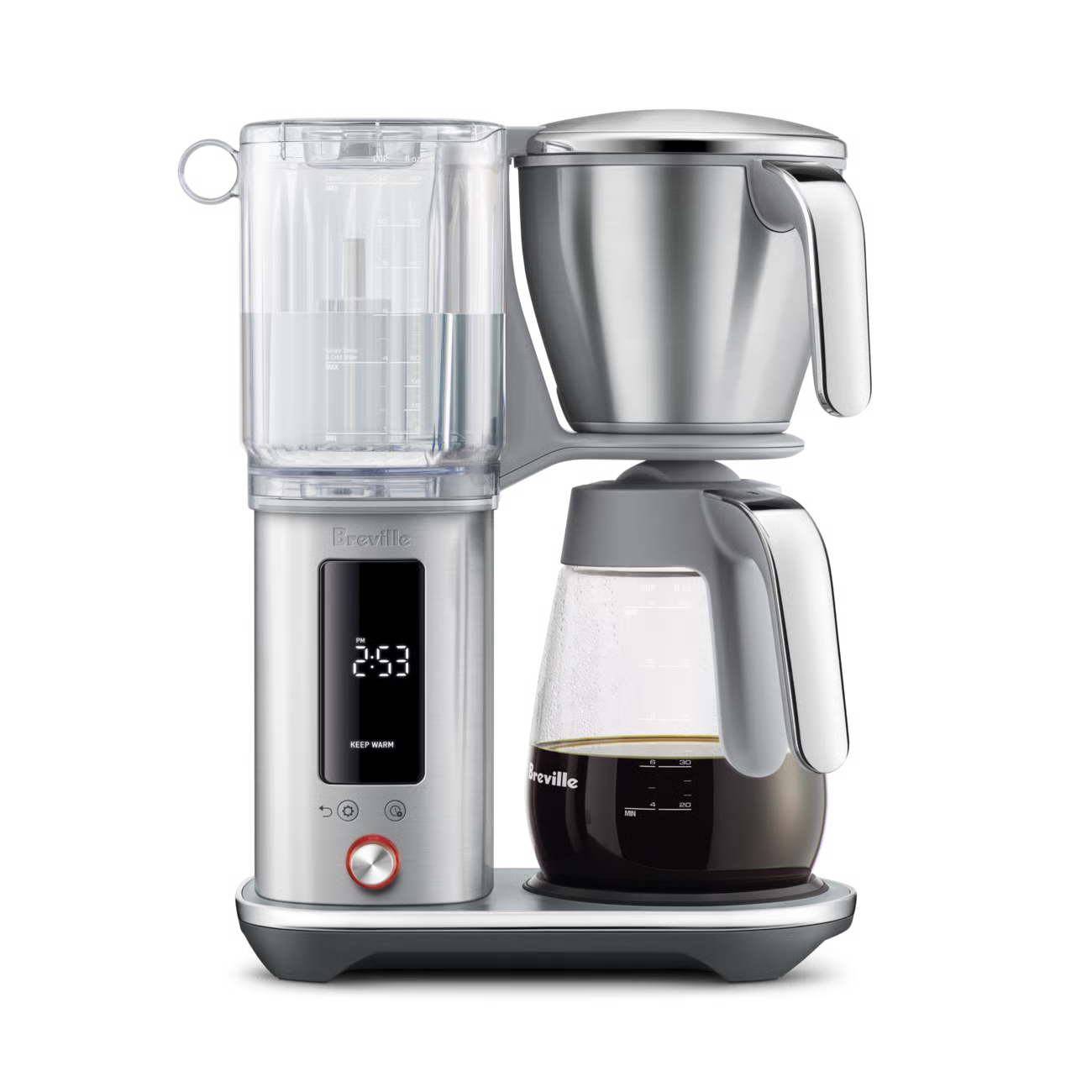 Machine à Café filtre The Luxe Brewer Glass Acier inoxydable brossé - Breville - Cafetière à filtre - BDC415BSS1BNA1 - La Guilde Culinaire