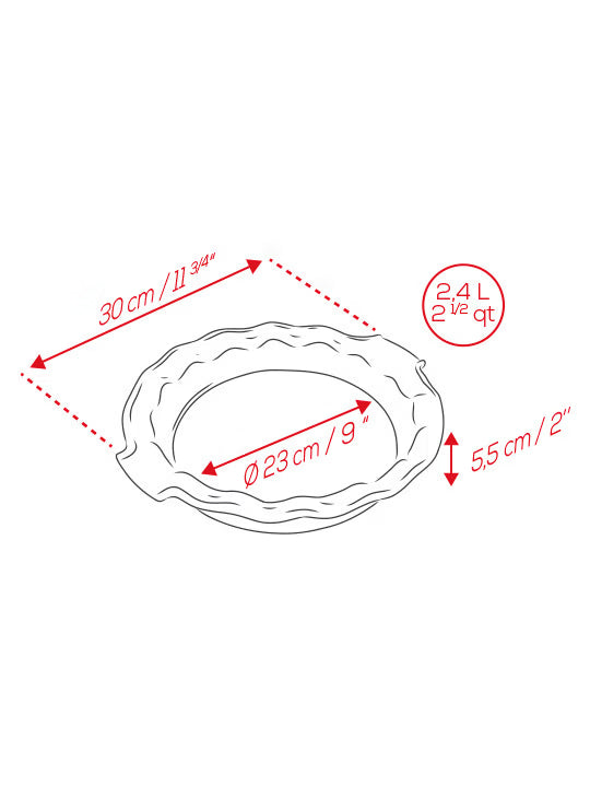 Plat à tarte 23 cm, Rouge - APPOLIA - Peugeot - Moule à tarte et quiche - - La Guilde Culinaire