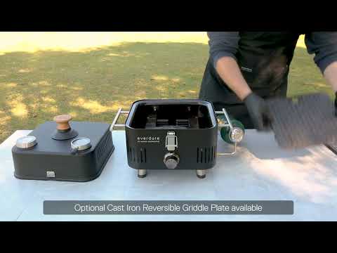 Barbecue à gaz portable Everdure Cube Proflame 360 avec hotte de cuisson – Noir mat - Everdure - BBQ - - La Guilde Culinaire