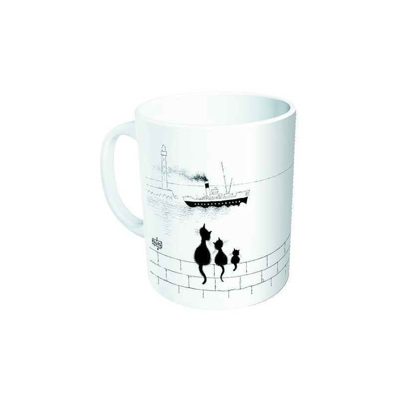 Mug, Trois chats sur le mur (fin de série) - Chats Dubout - Editions Clouet - Tasse - - La Guilde Culinaire