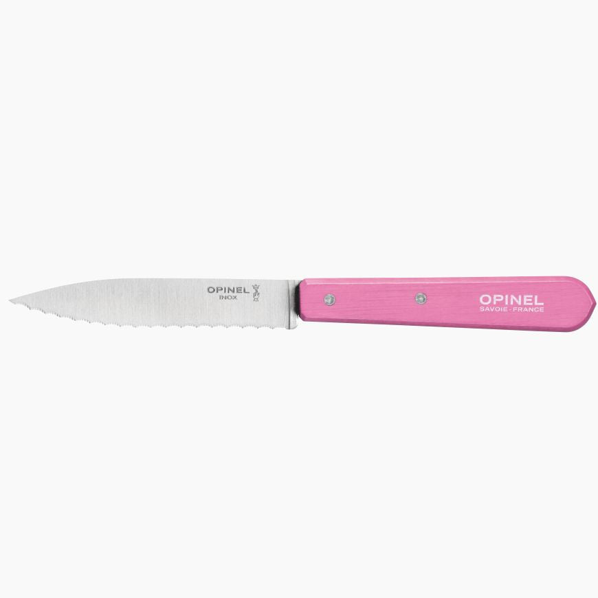Opinel - Couteau cranté N°113 hêtre Rose   - Opinel - Couteau de cuisine - 002036