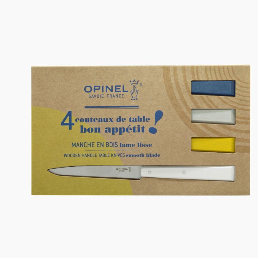 Opinel - Coffret de 4 couteaux Bon Appétit Céleste N°125    - Opinel - Couteau de table - 