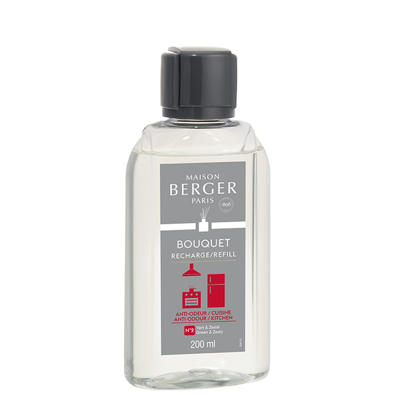 Recharge pour bouquet - Anti-odeur Cuisine Vert & Zesté - 200 ml (6.7oz)    - Maison Berger Paris - Parfums d'ambiance - 
