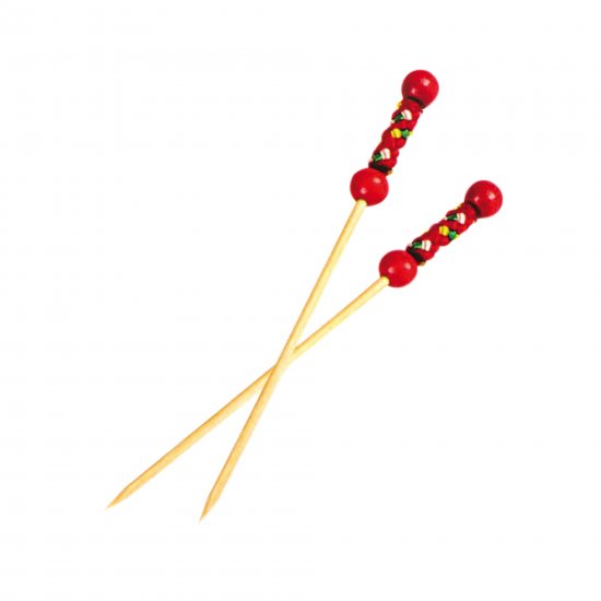 Brochettes Bambou Perle rouge - pqt 200    - Solia - Service de table jetable - 