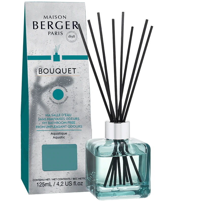Bouquet parfumé Cube - Ma salle d’eau sans mauvaises odeurs – 125 ml (4,2 oz)    - Maison Berger Paris - Parfums d'ambiance - 