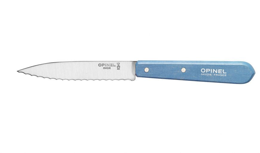Opinel - Couteau cranté N°113 hêtre Hêtre bleu azur   - Opinel - Couteau de cuisine - 001922