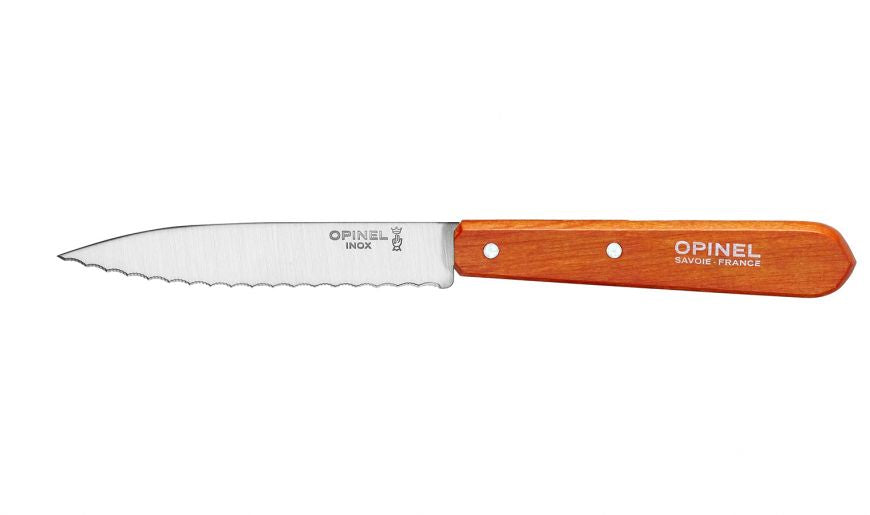 Opinel - Couteau cranté N°113 hêtre Hêtre cranté mandarine   - Opinel - Couteau de cuisine - 001921