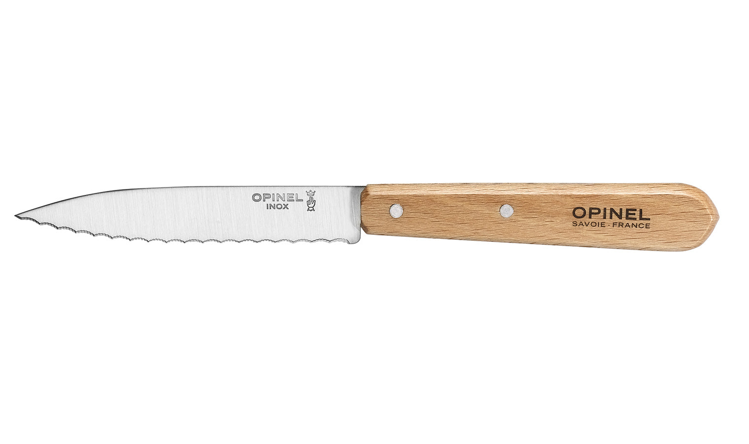 Opinel - Couteau cranté N°113 hêtre Hêtre naturel   - Opinel - Couteau de cuisine - 001918