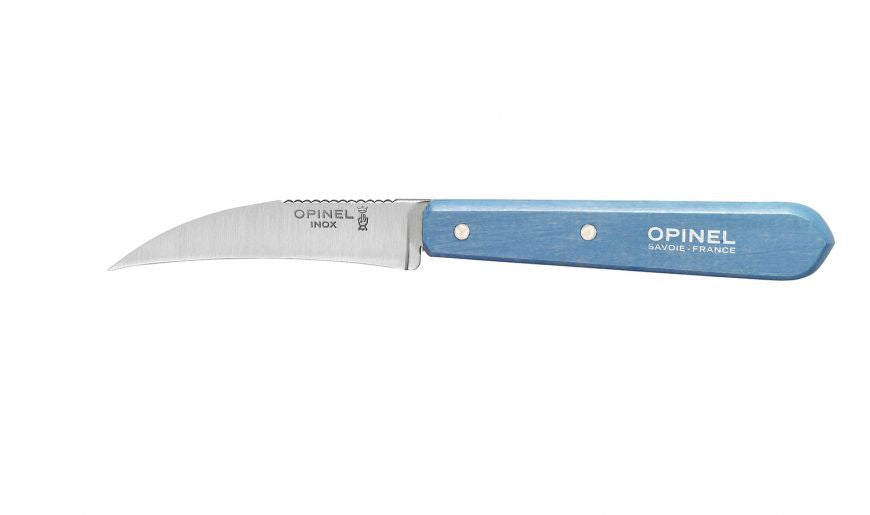 Opinel - Couteau à légumes N°114 Hêtre bleu azur   - Opinel - Eplucheur et évideur - 001927