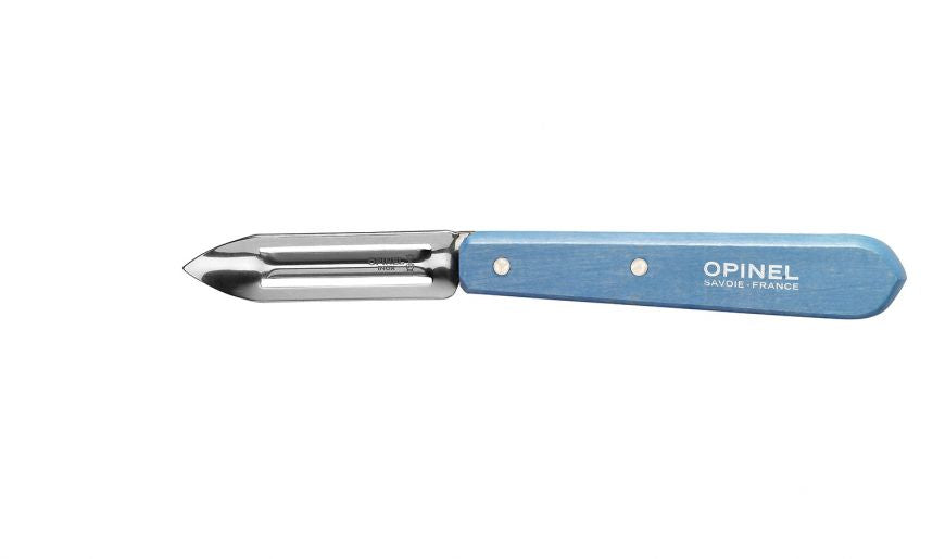 Opinel - Couteau éplucheur N°115 Hêtre bleu azur   - Opinel - Couteau à légumes - 001932