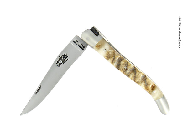Couteau pliant 11 cm Corne de bélier, mitre inox mat – Laguiole    - Laguiole - Couteau de poche - 
