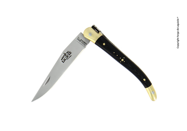 Couteau pliant 9 cm Tissu compressé noir, mitre Laiton – Laguiole    - Laguiole - Couteau de poche - 