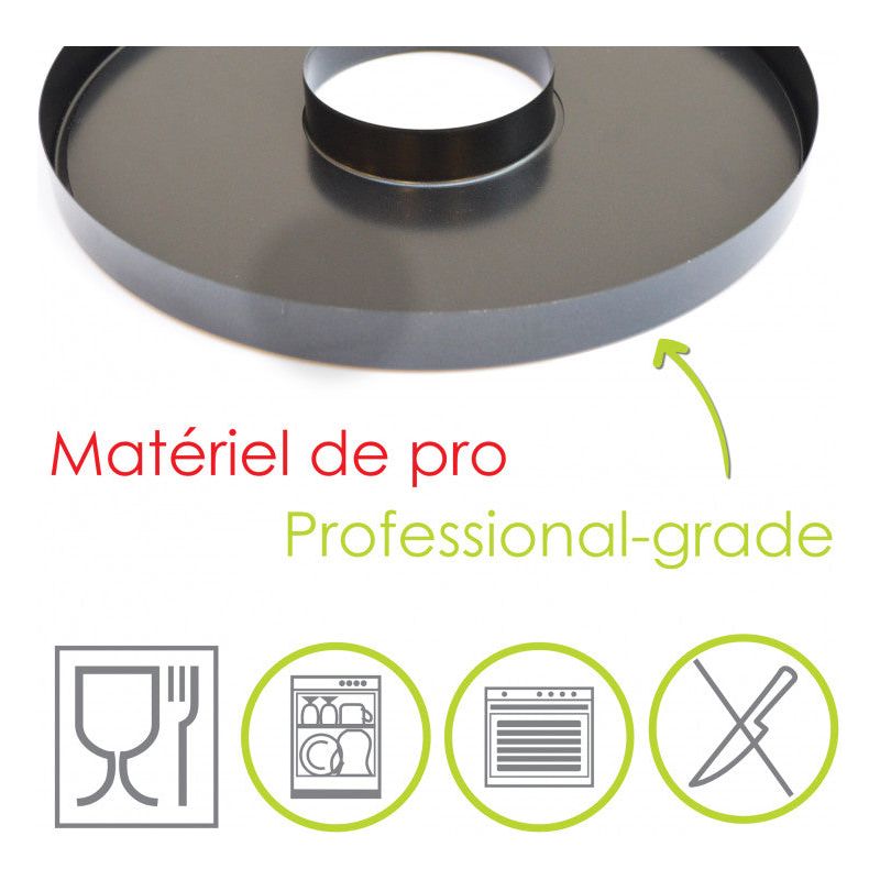 Moule tarte couronne de 30 cm avec un fond amovible et antiadhésif    - Scrapcooking - Moule à tarte et quiche -  - La Guilde Culinaire