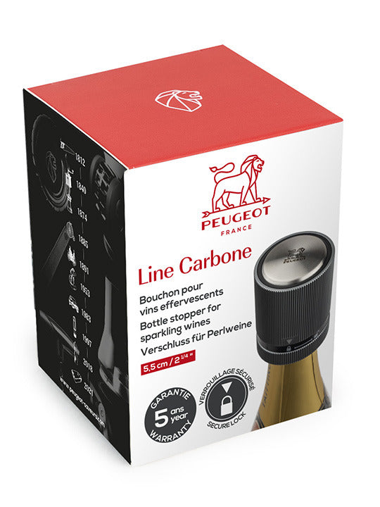 Bouchon pour vins effervescents, carbone 5,5 cm - Line    - Peugeot - Pompe vide air - 