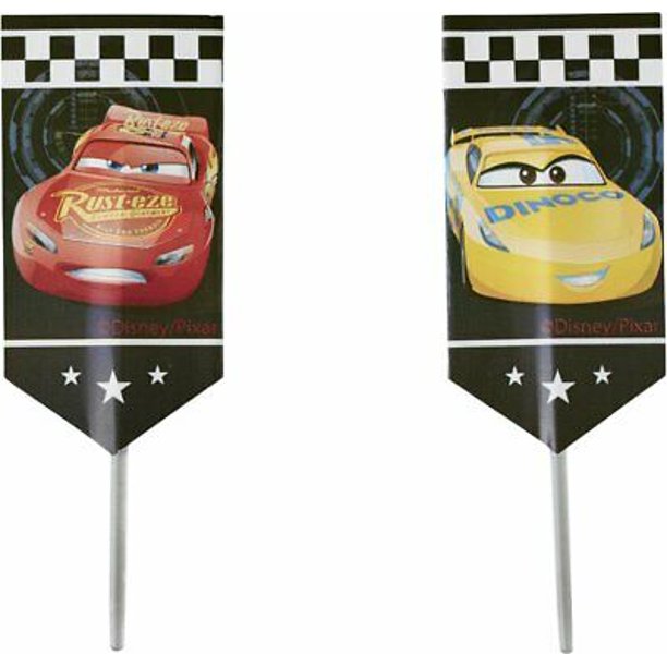 Décoration pour cupcake Disney Pixar - Cars 3, 24 pièces/ 24 Count Disney Pixar Cars 3 Fun Pix, Assorted *    - Wilton - Objet décoratif - 