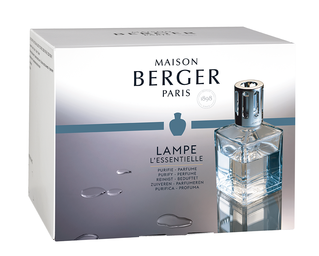 Coffret lampe Berger Essentielle carrée avec recharges Neutre essentiel et Vent d’océan    - Maison Berger Paris - Parfums d'ambiance - 