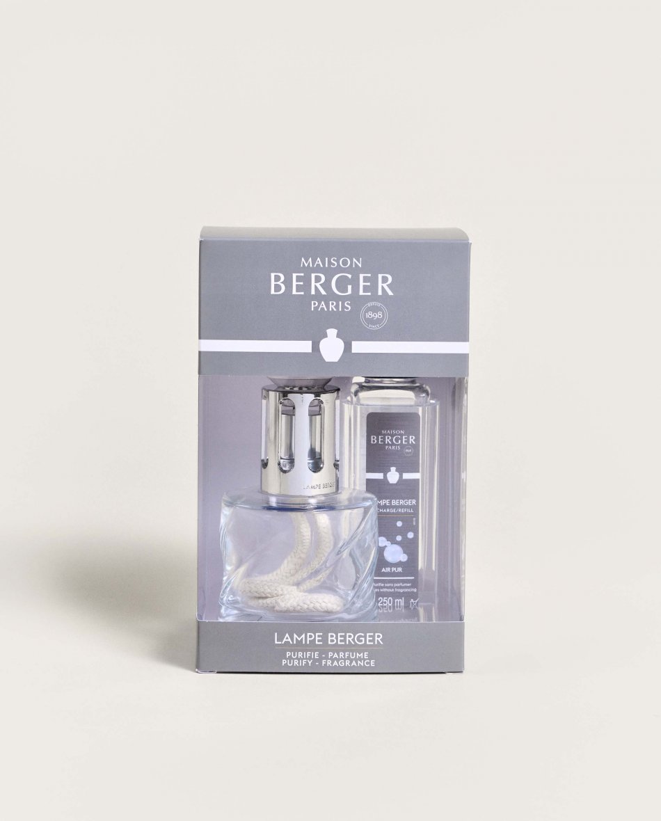 Coffret Lampe Berger Spirale Transparente + Air pur - 250ml (8,5 oz)    - Maison Berger Paris - Parfums d'ambiance - 