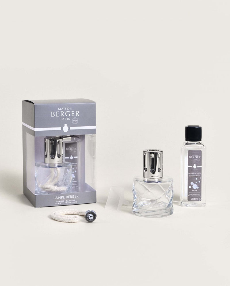 Coffret Lampe Berger Spirale Transparente + Air pur - 250ml (8,5 oz)    - Maison Berger Paris - Parfums d'ambiance - 
