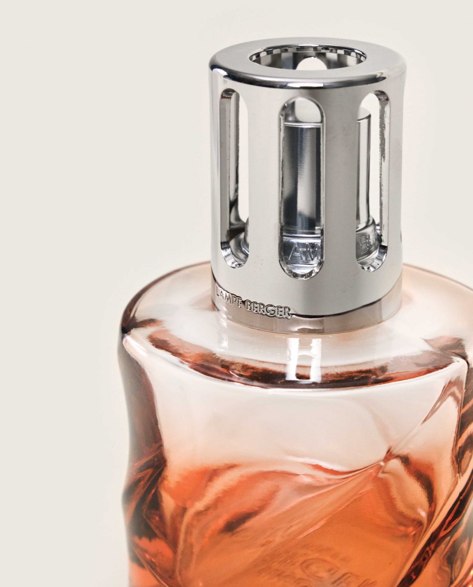 Coffret Lampe Berger Spirale Rose Ambré + Éclat de Rhubarbe - 250ml (8,5 oz)    - Maison Berger Paris - Parfums d'ambiance - 